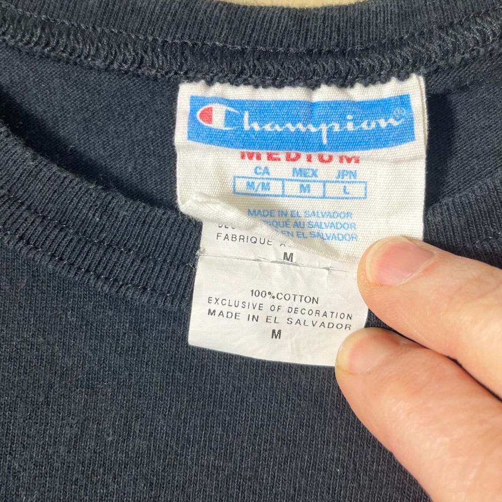 Champion Heritage Mens Black Big C Logo T-Shirt Medium Short Sleeve Cotton Tee‎ - Picture 5 of 5